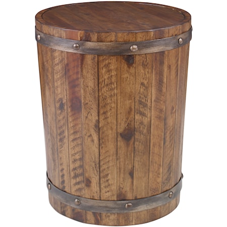 Ceylon Wine Barrel Accent Table