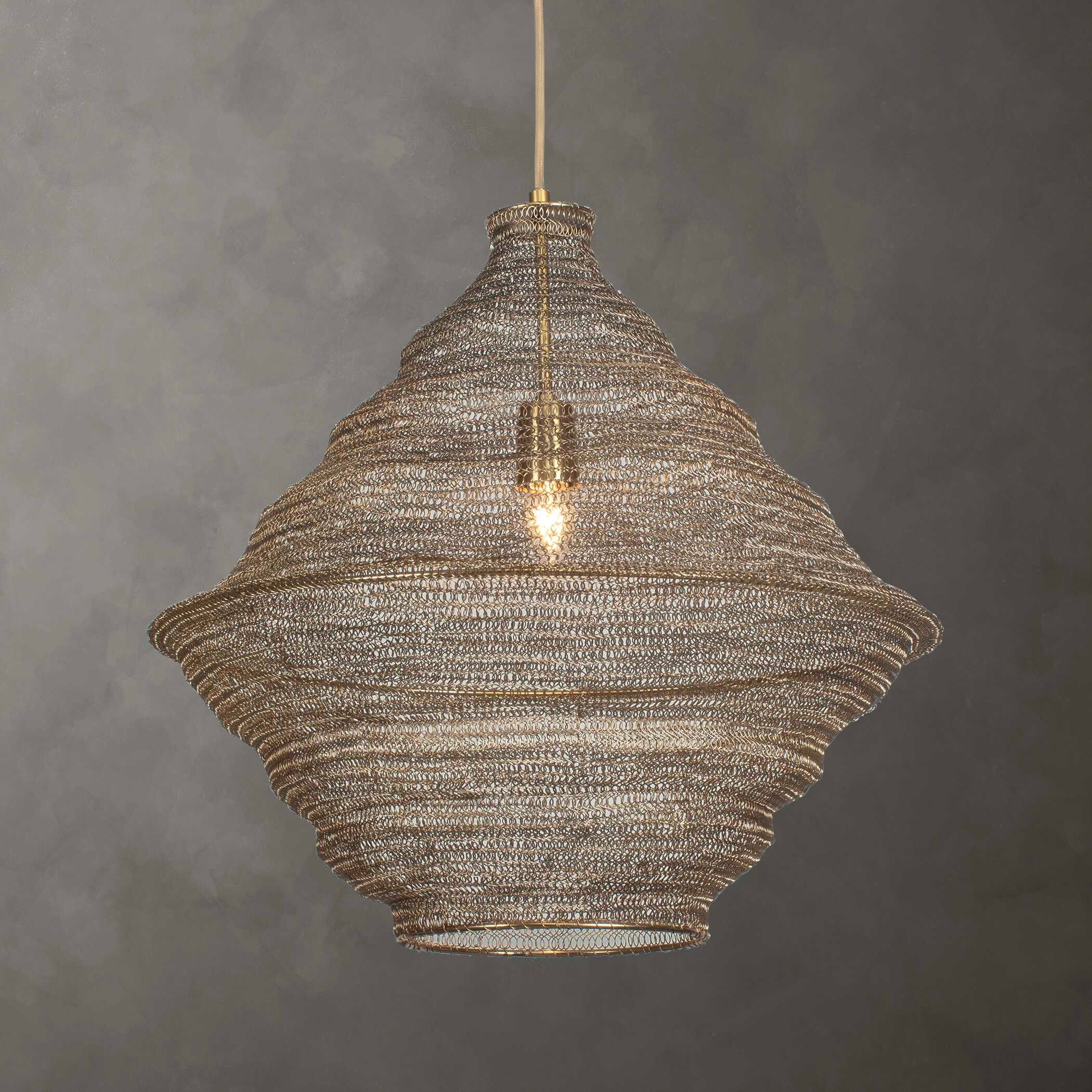 Uttermost Sigh Sigh Woven Brass 1 Light Pendant