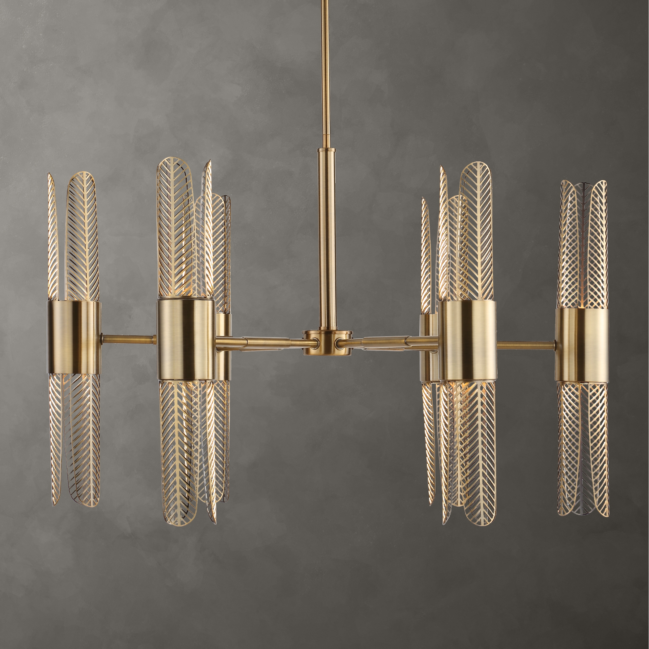 Uttermost Cret Cret 12 Light Brass Chandelier