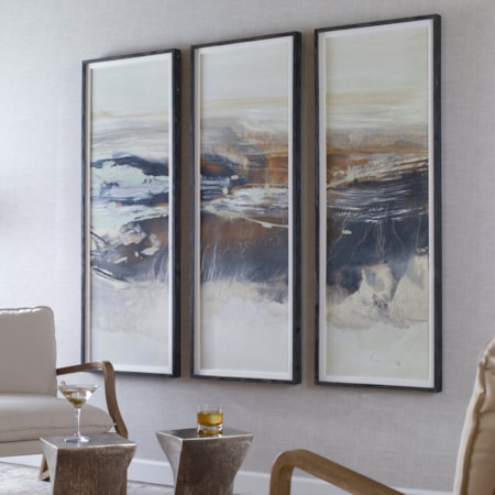 Graphite Horizon Framed Prints Set/3