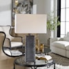 Uttermost Table Lamps Sanderson Metallic Charcoal Table Lamp