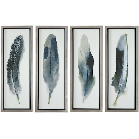 Feathered Beauty Prints, S/4