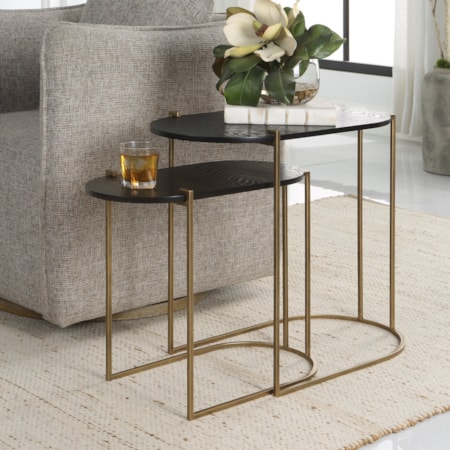 Ash Veneer Nesting Tables, Set of 2