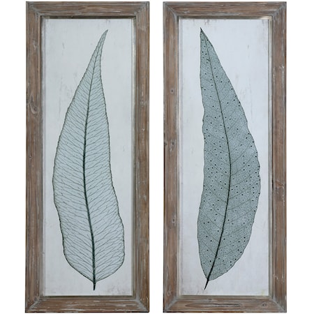 Tall Leaves Framed Art Set of 2