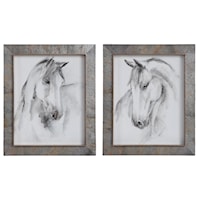 Equestrian Watercolor Framed Prints, Set of 2