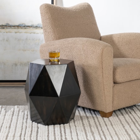 Black Geometric Accent Table