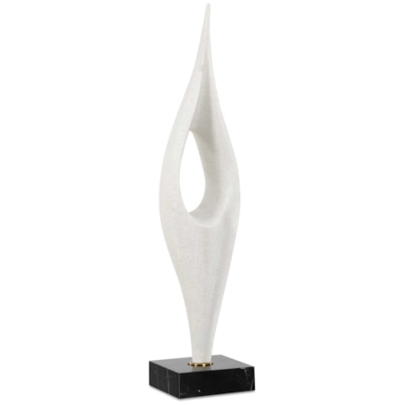 Fluid Drop White Stone Sculpture