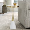 Uttermost Apex White Concrete Accent Table with 2-Tone Base