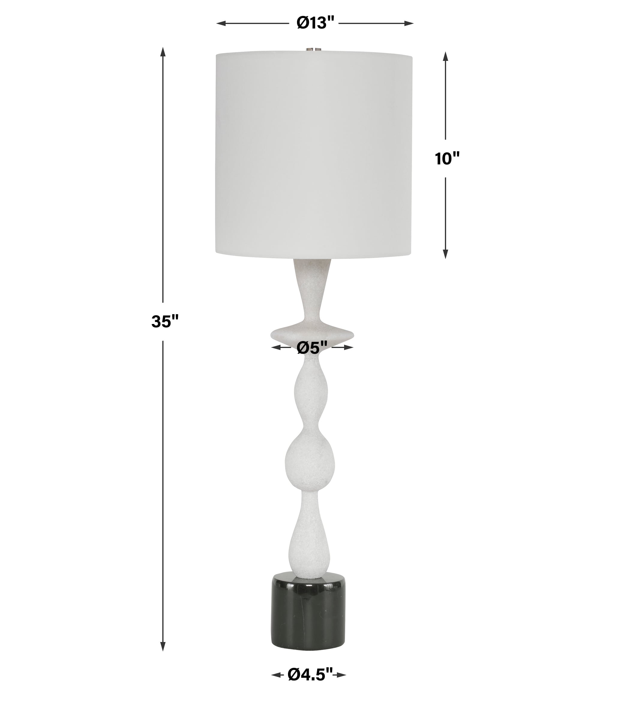 Uttermost Table Lamps Inverse White Marble Table Lamp