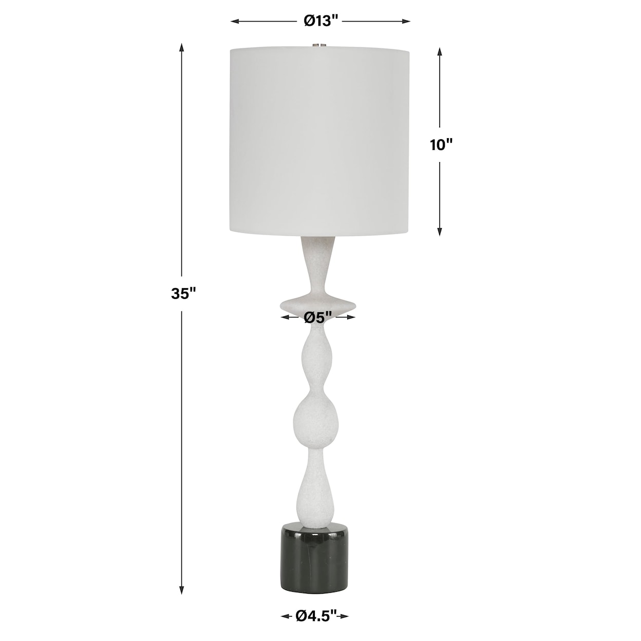 Uttermost Table Lamps Inverse White Marble Table Lamp