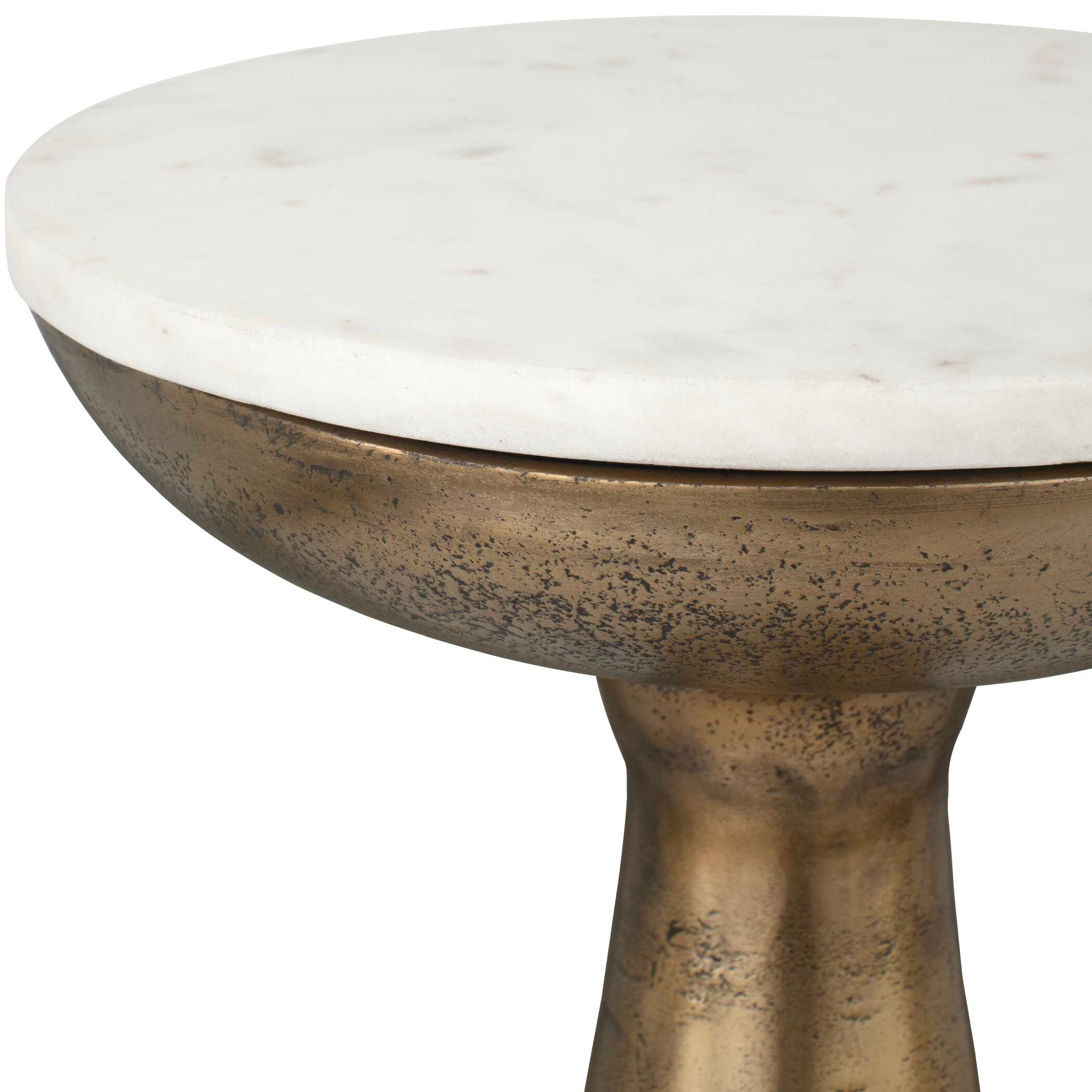 Torin Marble &amp; Brass Drink Table