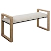 Uttermost Areca Rattan Bench with Upholstered Seat