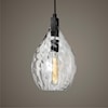 Uttermost Lighting Fixtures - Pendant Lights Campester 1 Light Watered Glass Mini Pendant