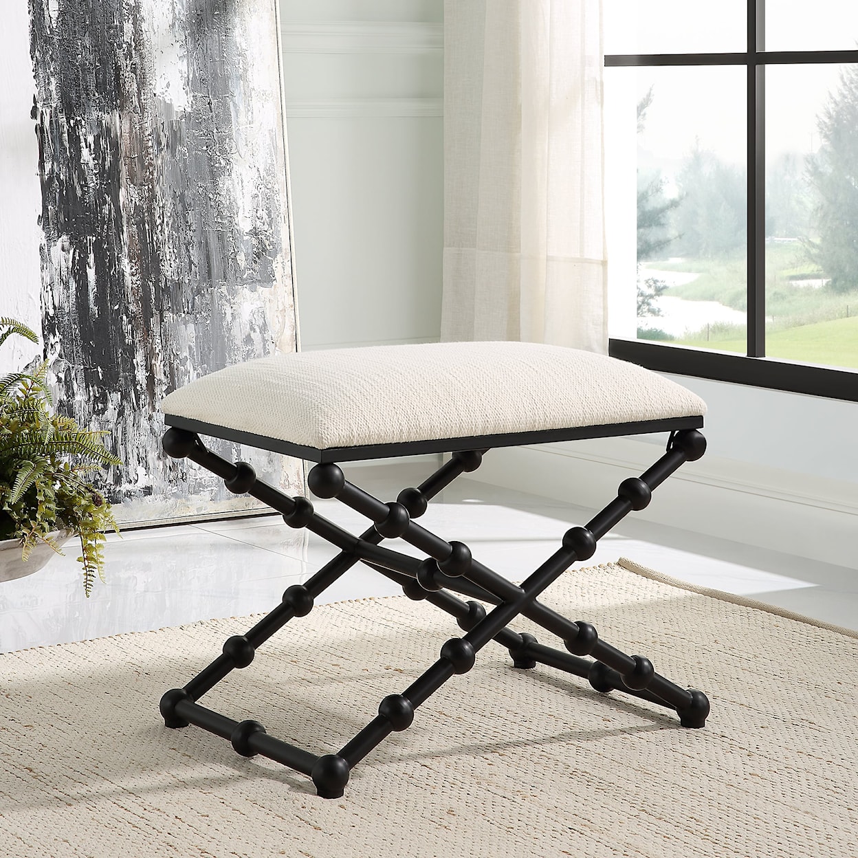 Uttermost Iron Iron Drops Small Bench