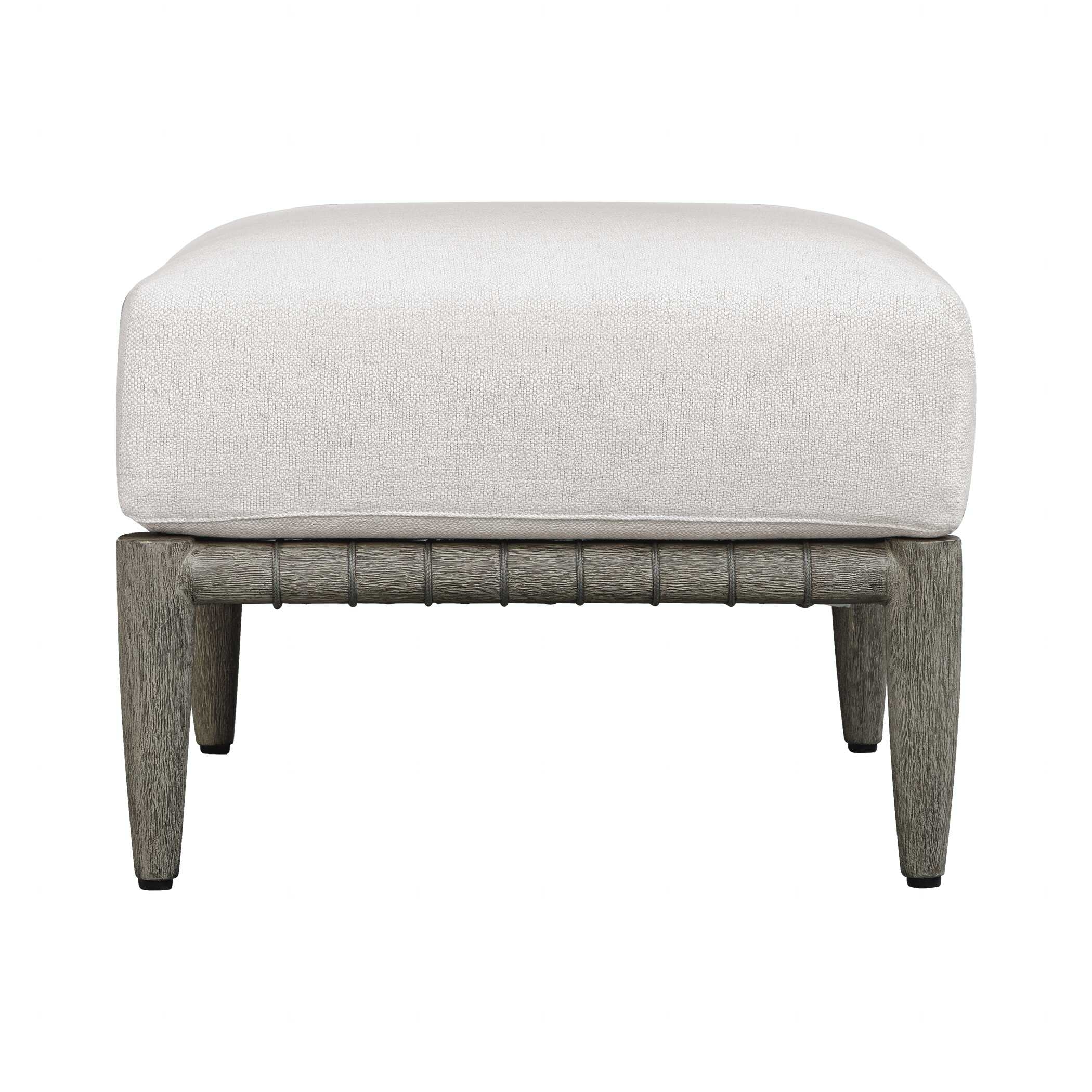 Borneo White Cushion Outdoor Ottoman