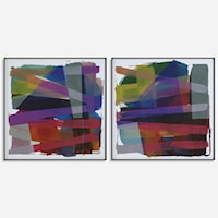 Vivacious Abstract Framed Prints, Set/2
