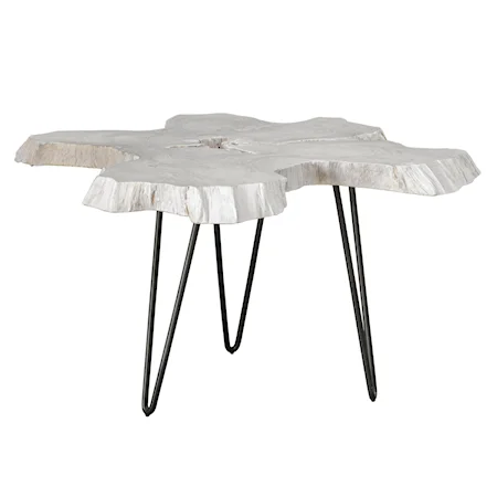 Contemporary Bleached Teakwood Coffee Table