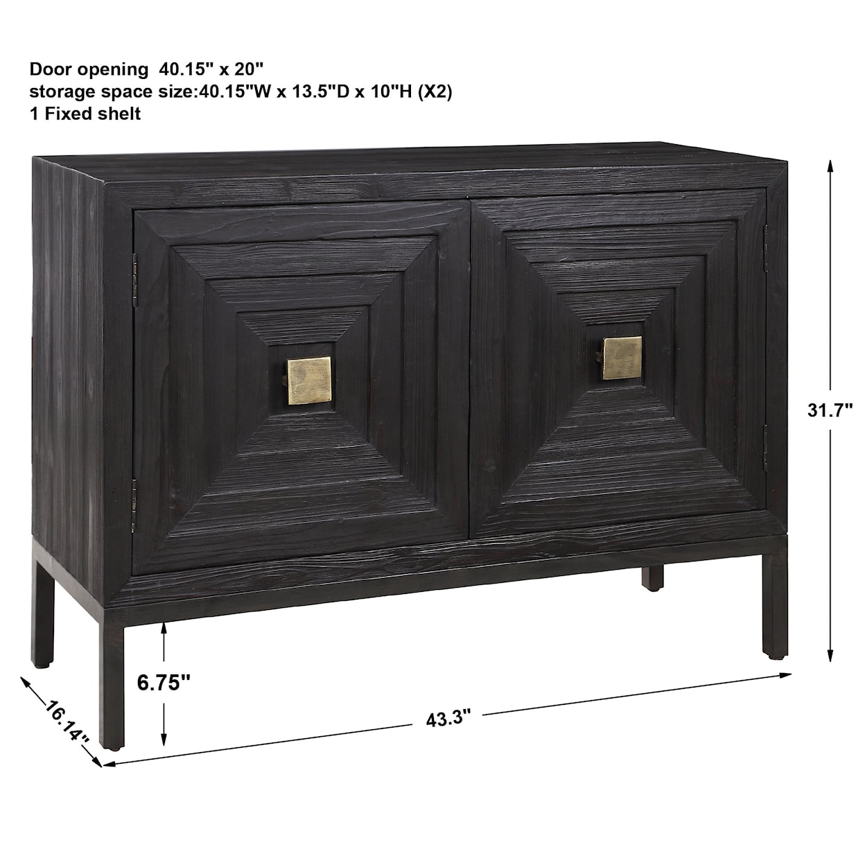 Uttermost Accent Furniture - Chests Aiken Dark Walnut 2-Door Cabinet