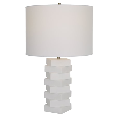 Ascent White Geometric Table Lamp