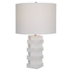 Uttermost Ascent Ascent White Geometric Table Lamp