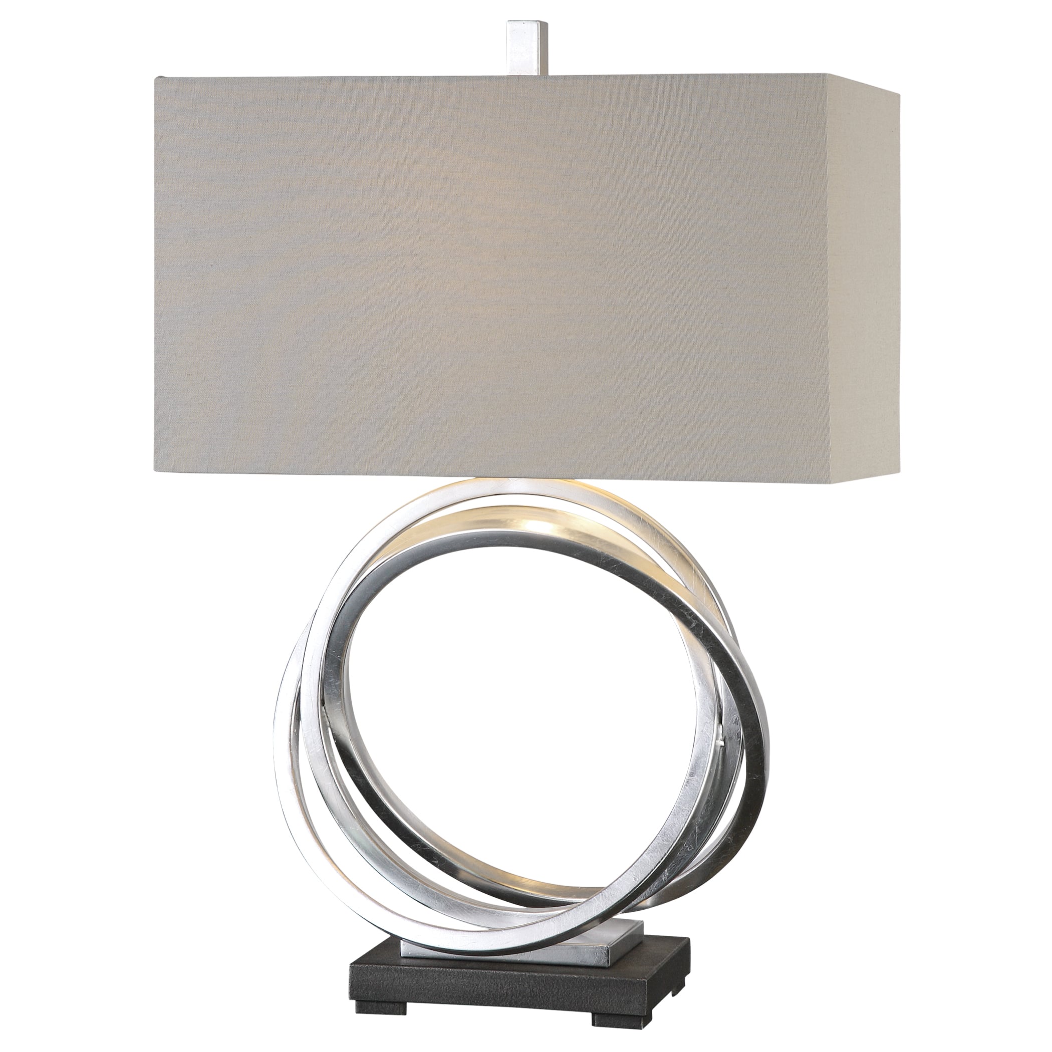 uttermost soroca silver leaf metallic rings table lamp