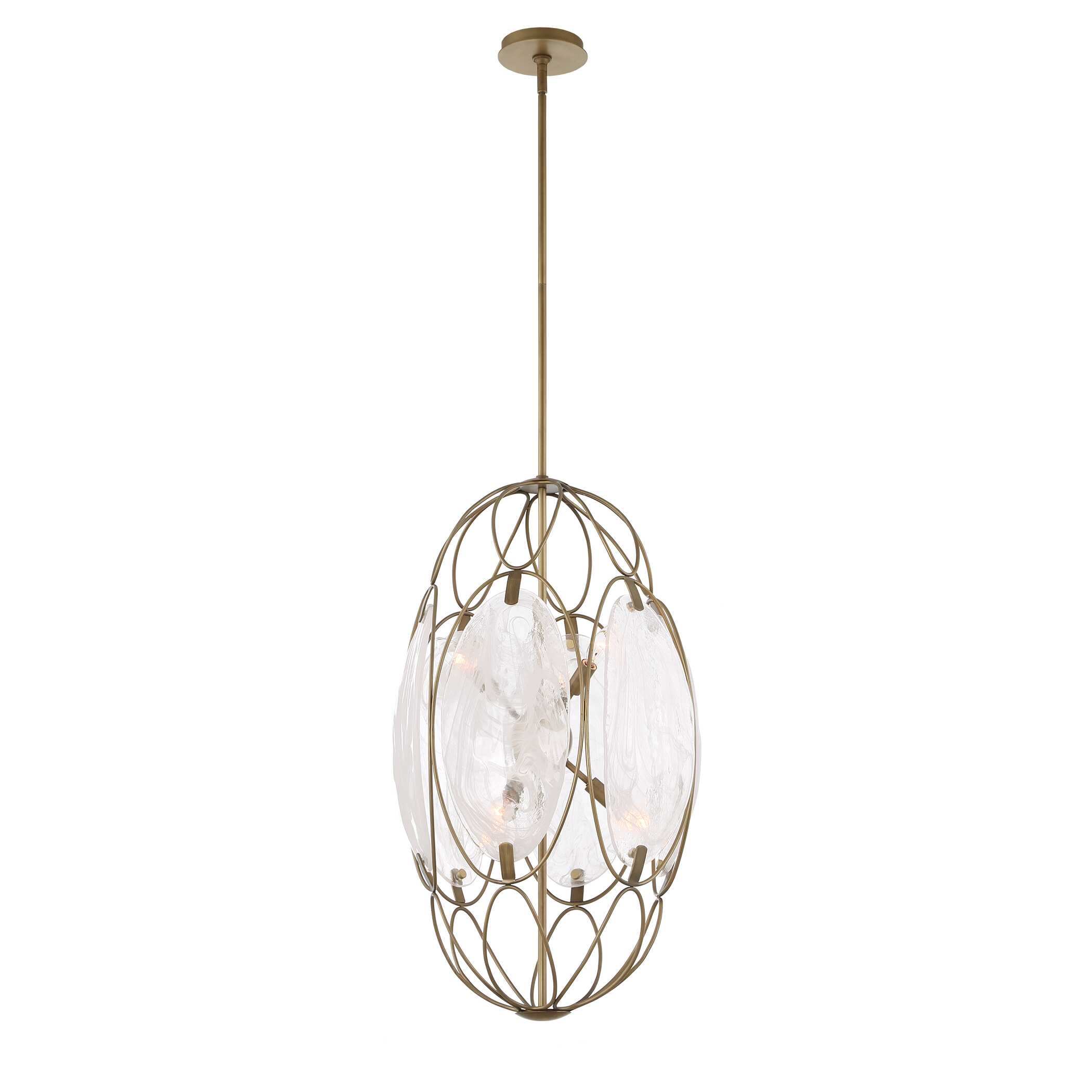 Uttermost Valencia Valencia 6 Light Glass Panel Pendant