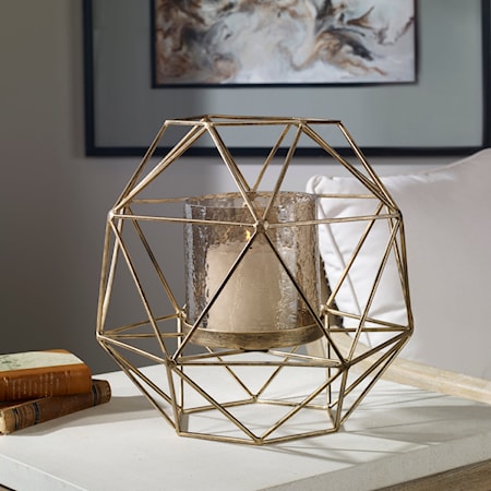 Myah Geometric Gold Candleholder