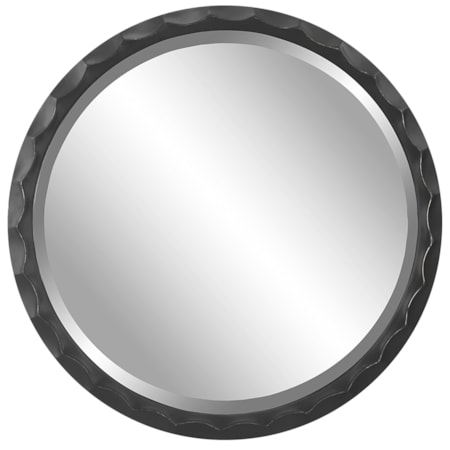 Scalloped Edge Round Mirror