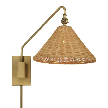 Phuvinh 1 Light Rattan Shade Sconce