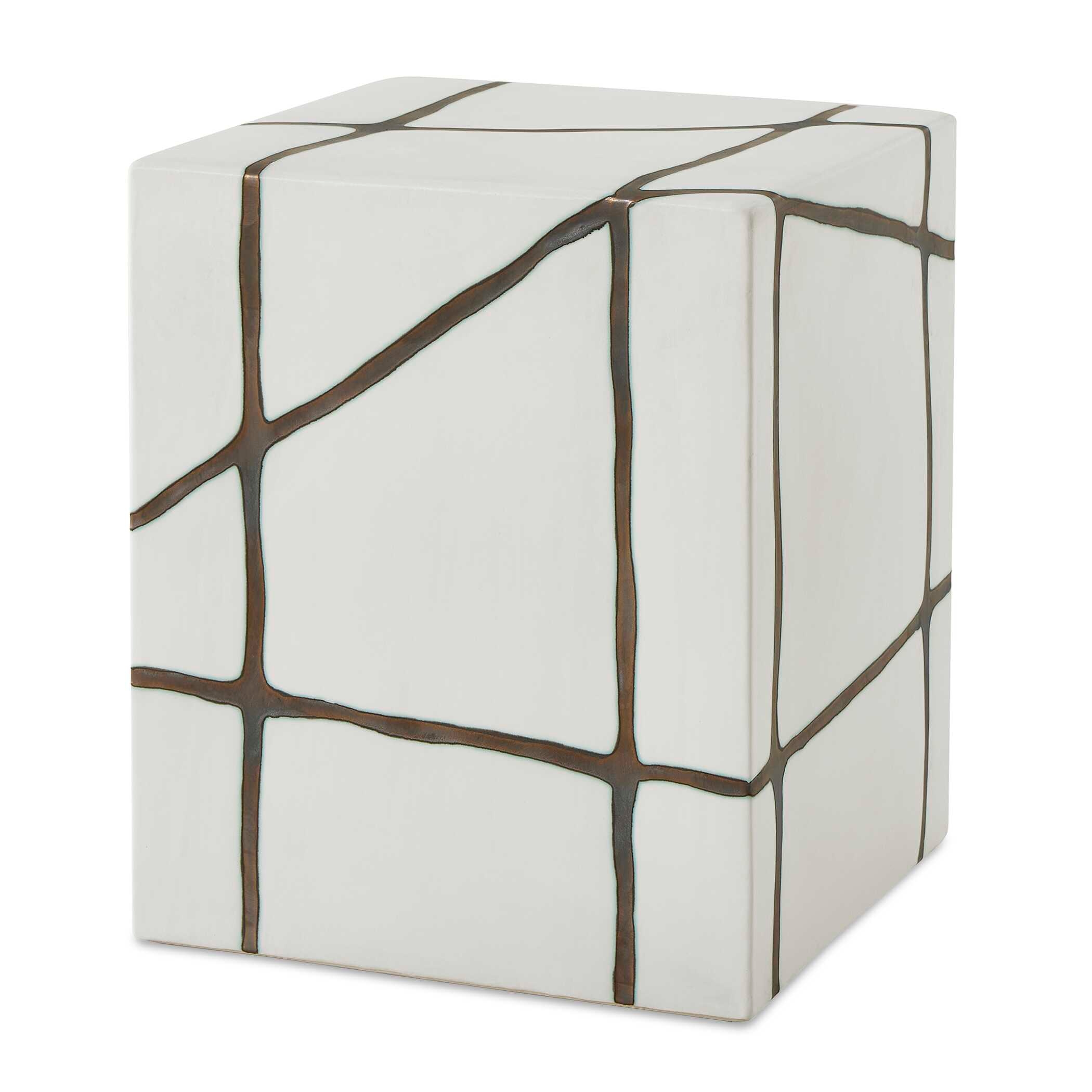 Rocklyn White Cube Garden Stool