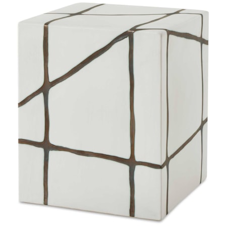 Rocklyn White Cube Garden Stool