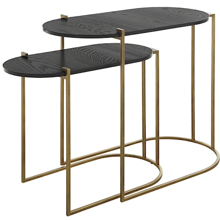 Ash Veneer Nesting Tables, Set of 2