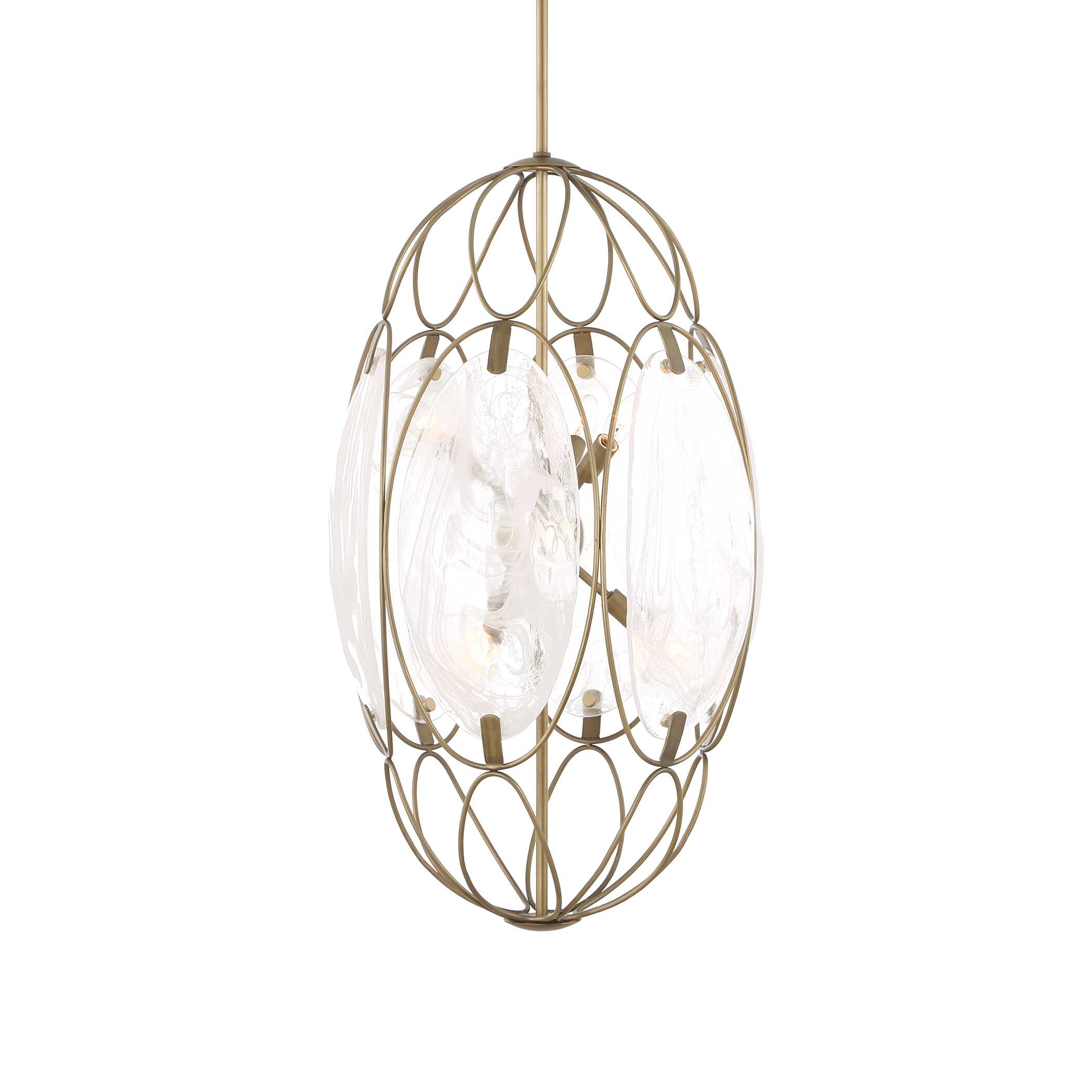 Valencia 6 Light Glass Panel Pendant