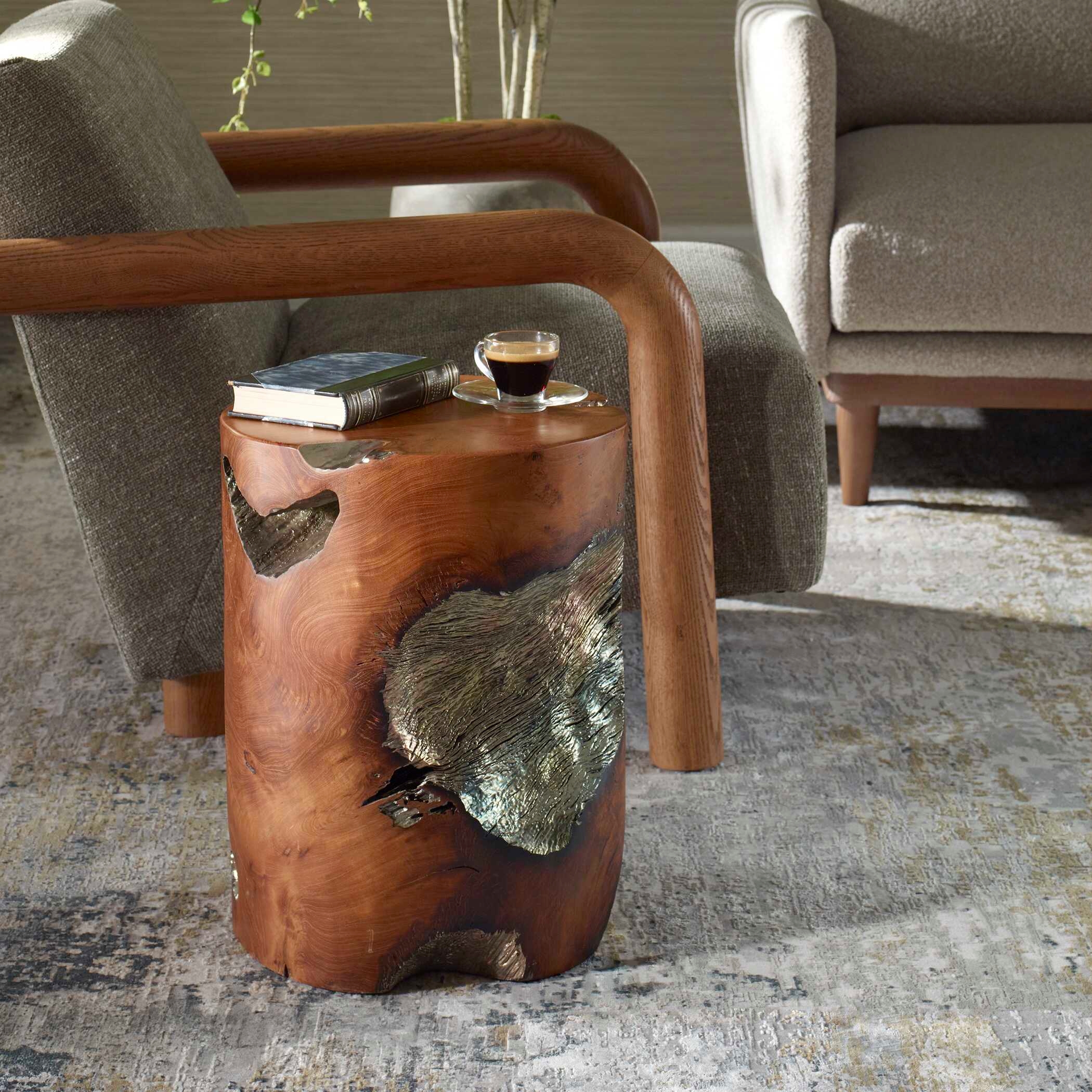 Rafe Wooden Accent Stool