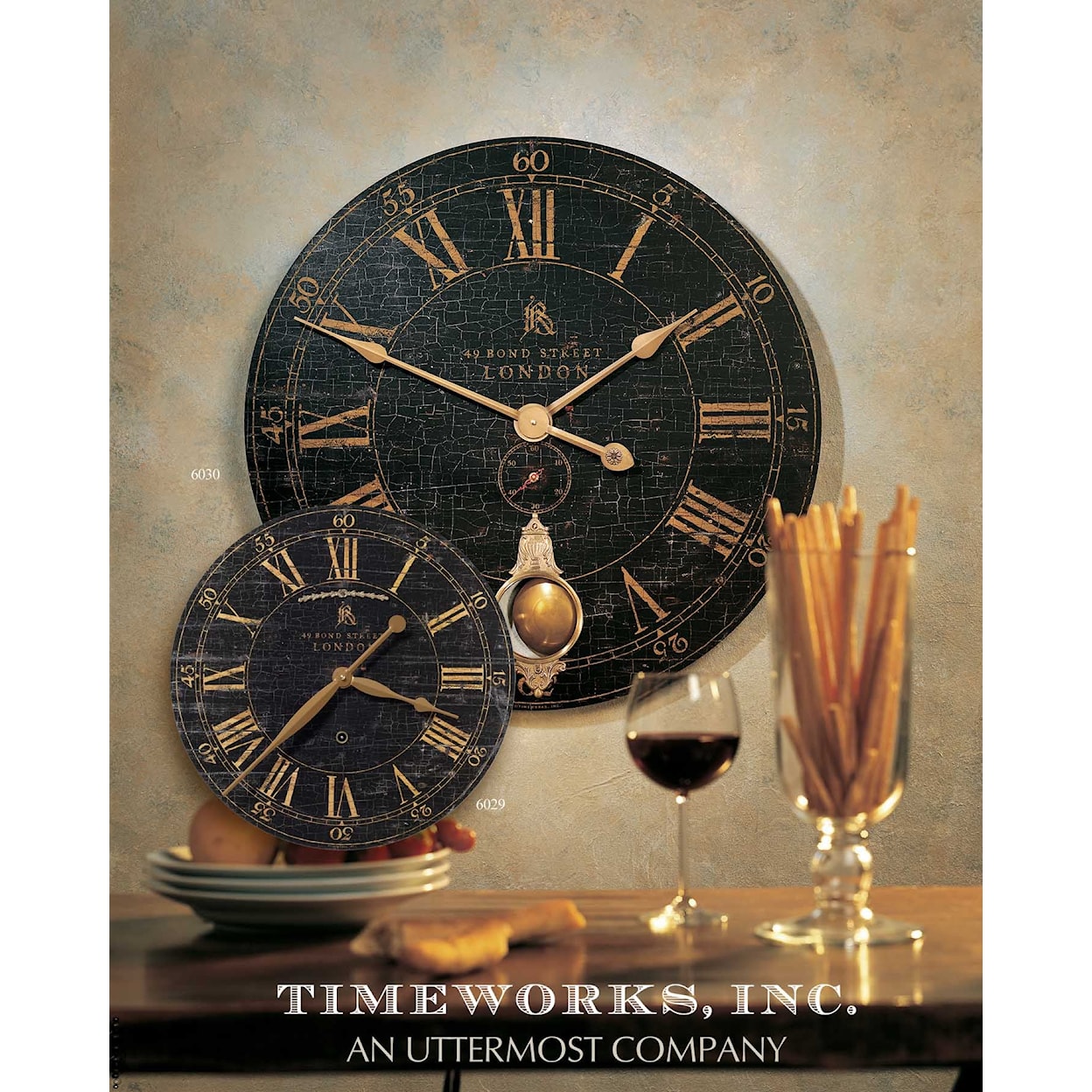 Uttermost Clocks Bond Street 18" Clock