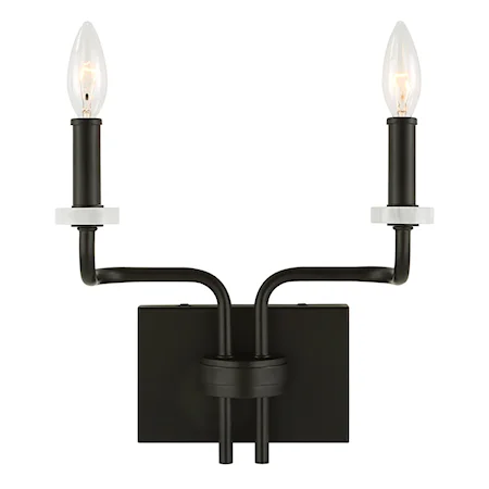 Ebony Elegance 2 Light Sconce