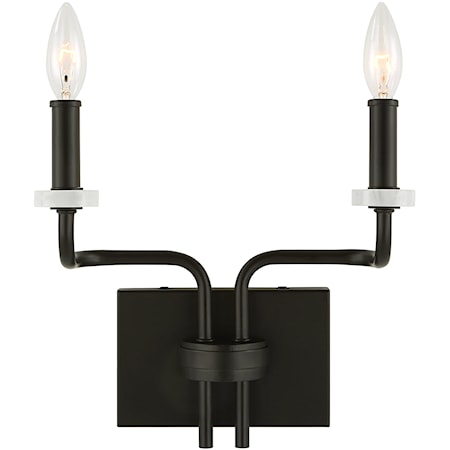 Ebony Elegance 2 Light Sconce