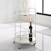 Uttermost Spritz Chrome Bar Cart with Casters