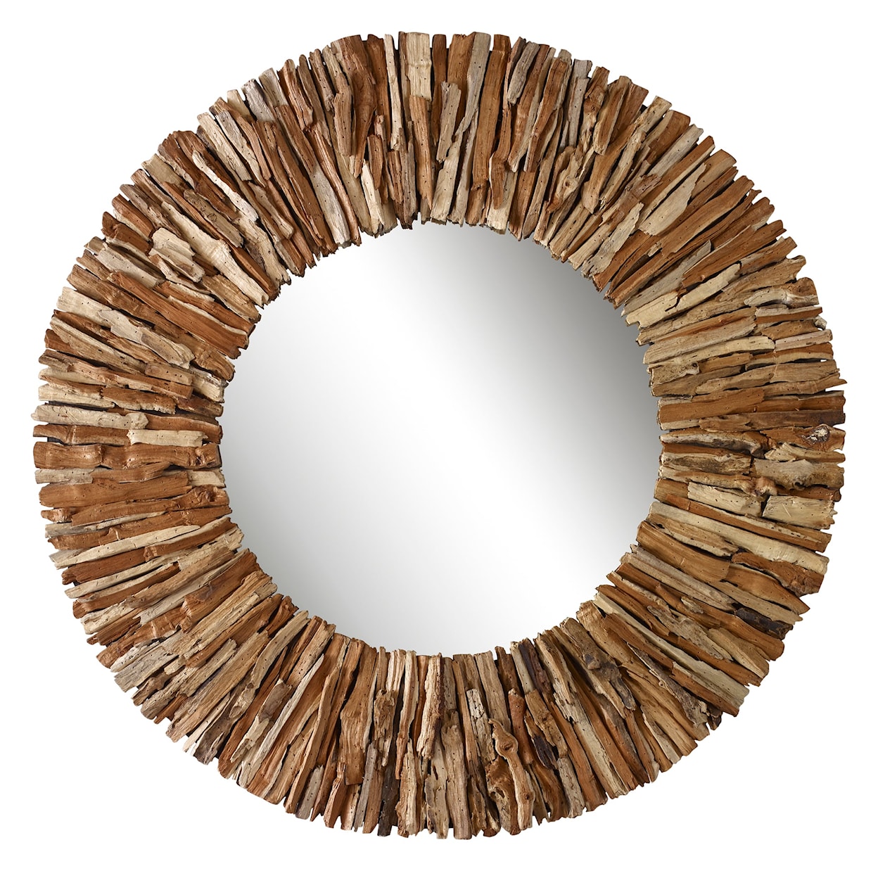 Uttermost Teak Branch Teak Branch Natural Round Mirror