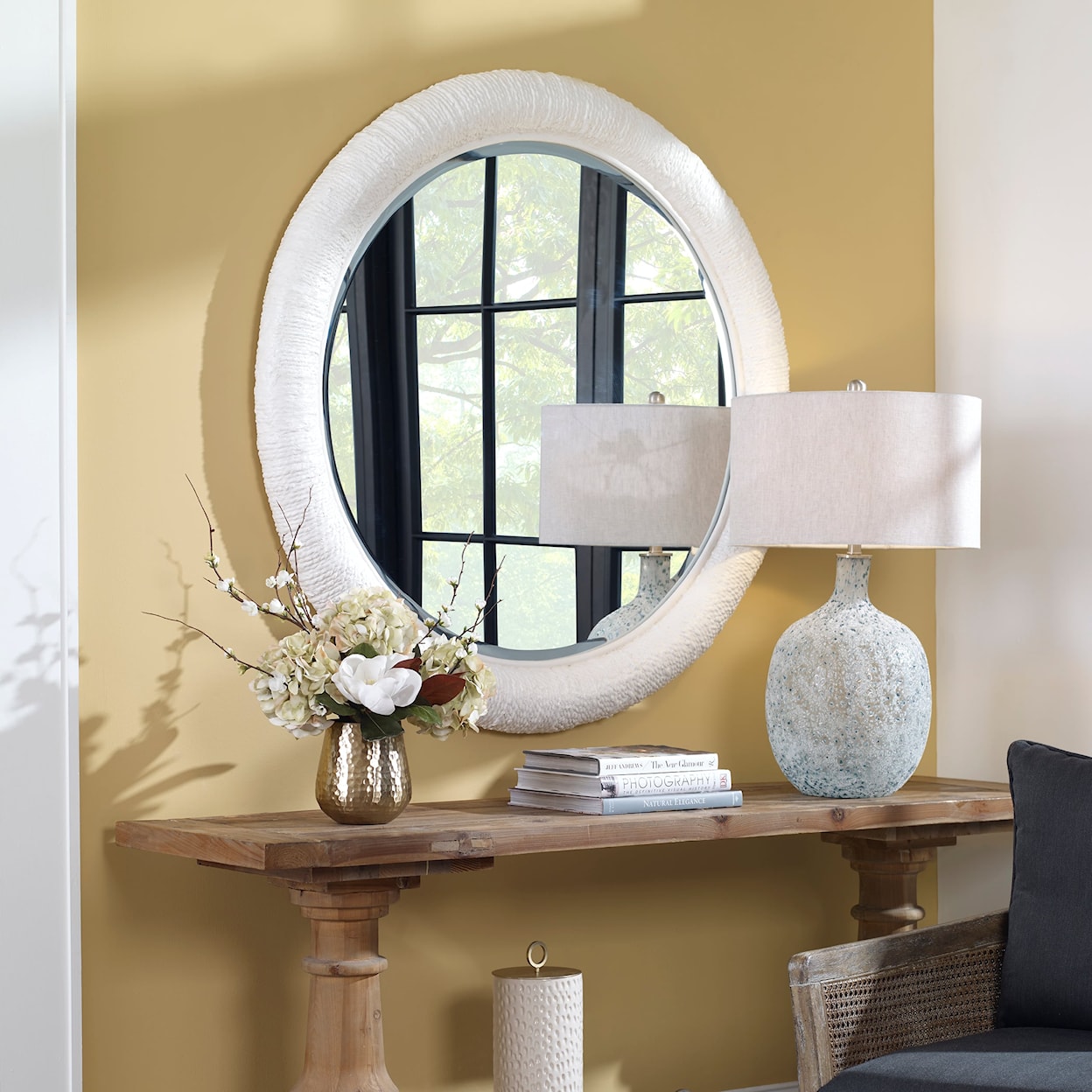 Uttermost Mariner Mariner White Round Mirror