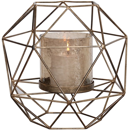 Myah Geometric Gold Candleholder