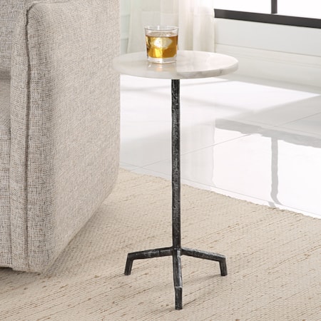 Puritan White Marble Drink Table