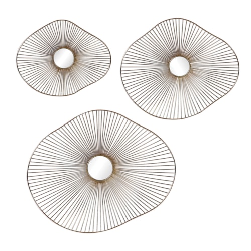 Avarie Gold Metal Wall Art Set of 3