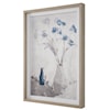 Uttermost Blue Flowers Blue Flowers In Vase Framed Print