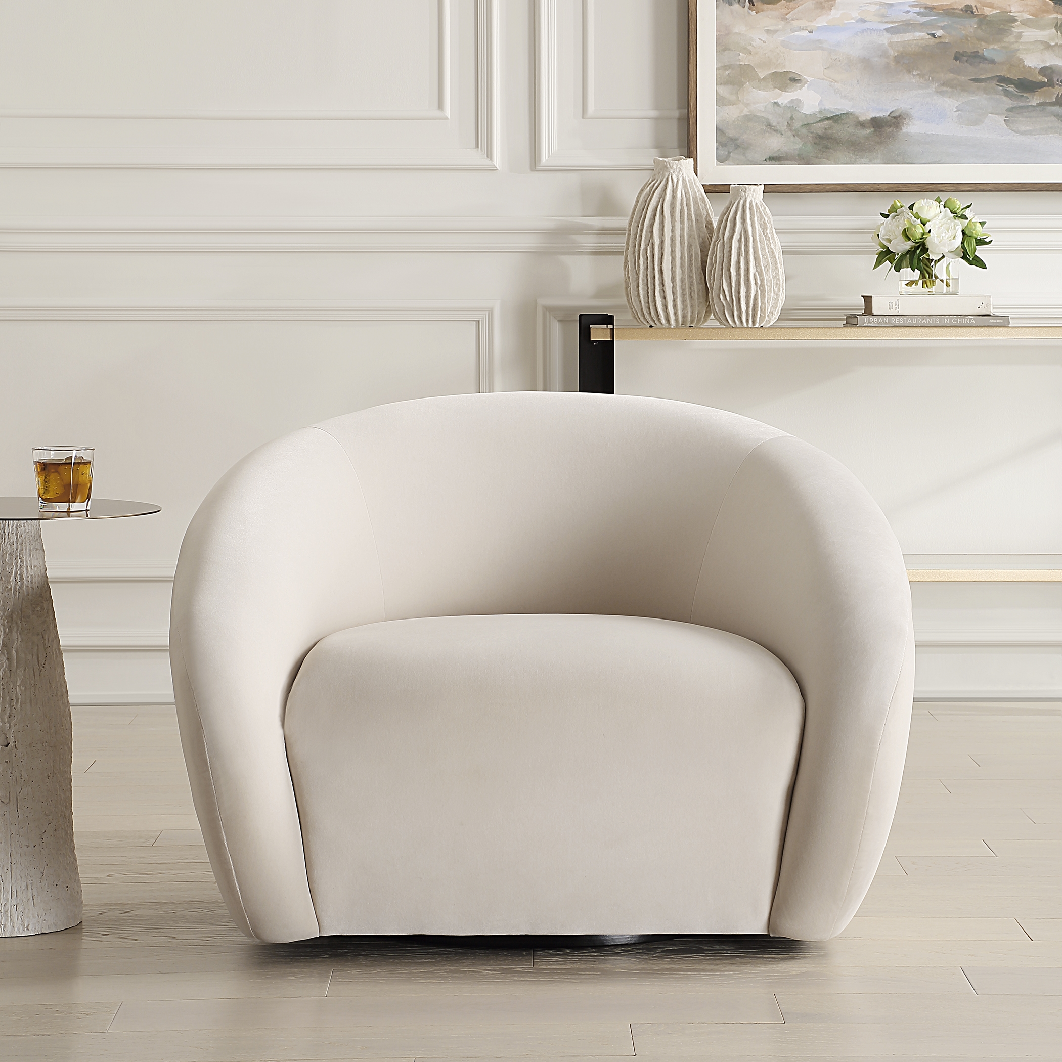 Uttermost DeSoto Desoto Cream Swivel Chair