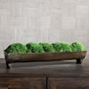 Uttermost Canal Moss Centerpiece with Aluminum Footed Tray