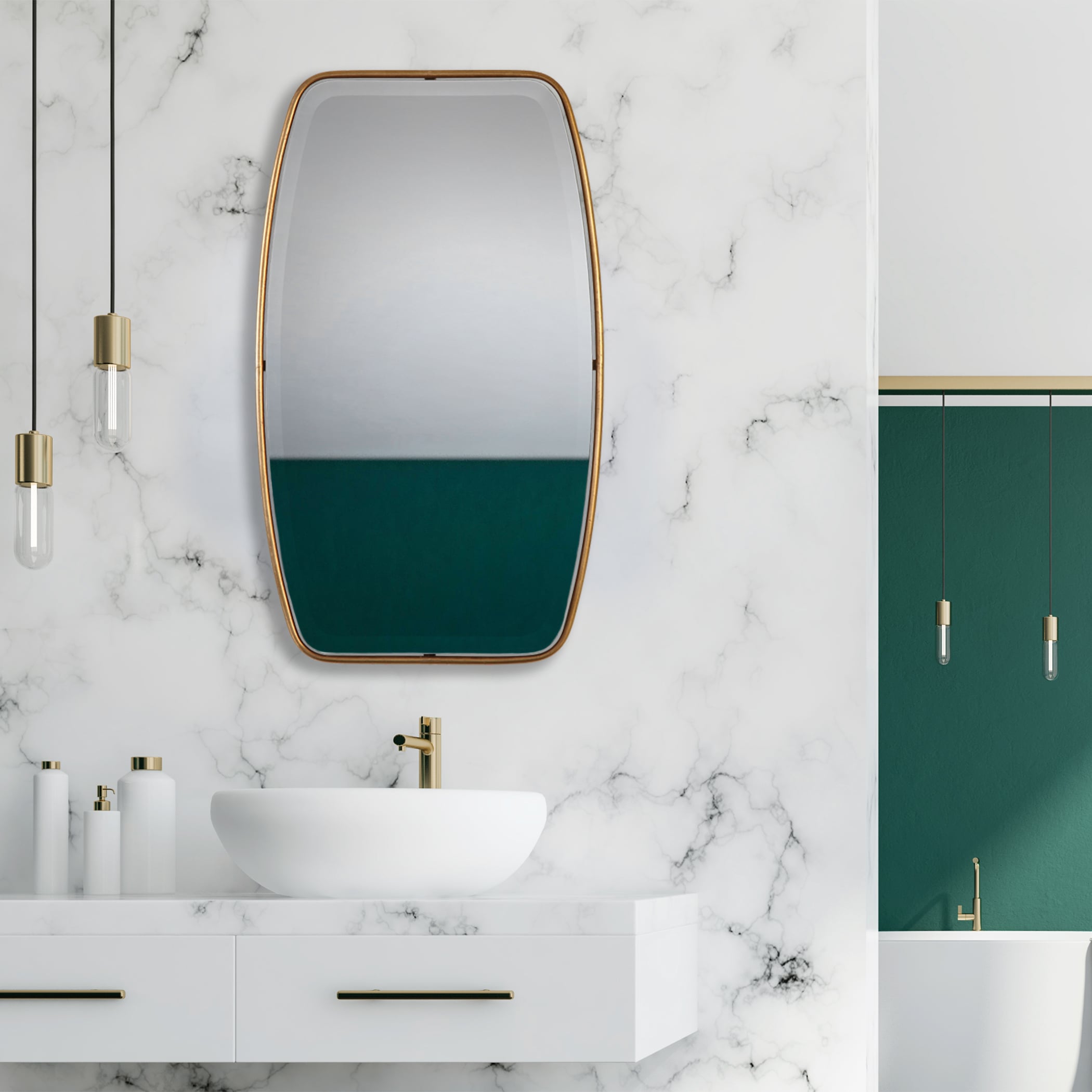 Canillo Antiqued Gold Mirror