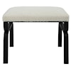 Uttermost Diverge White Shearling Bench with Iron Base