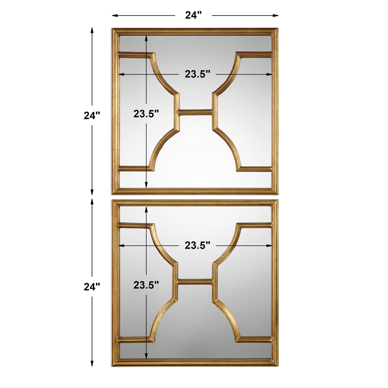 Uttermost Mirrors Misa Gold Square Mirrors Set of 2