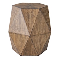 Contemporary Honey Geometric Accent Table